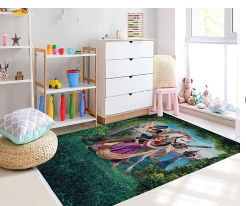 فرش ماشینی کودک طرح راپونزل کد 100221 تمام رنگ